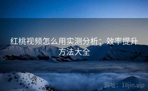 红桃视频怎么用实测分析：效率提升方法大全